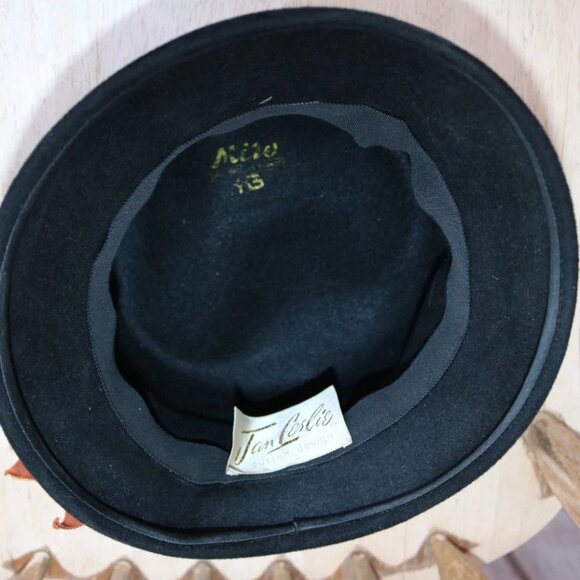 Jan Leslie Velvet Top Hat Black Brown Ribbon Custom Design main image 5